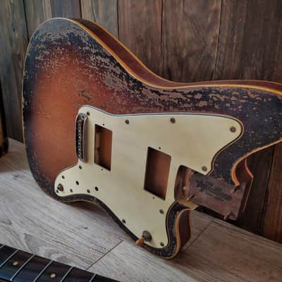 #202612 :: Baldman Jazzmaster double bound set (body + neck)in Relic Sunburst :: Aged Vintage Roadworn image 2