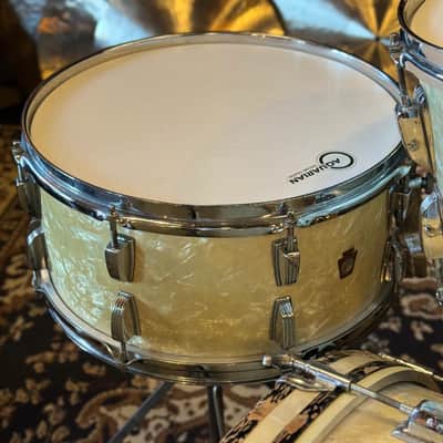 VINTAGE 1950's WFL Drum Set in White Marine Pearl - 14x24, 9x13, 16x16, 16x16, 6.5x14 image 19