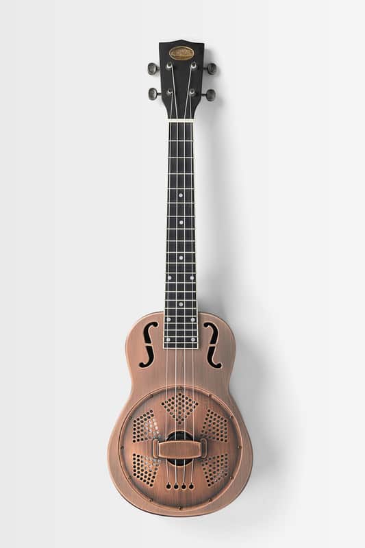 Kala Brushed Copper Baritone Resonator Ukulele with Bag image 1