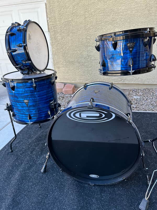 OCDP Venice - Blue Onyx 4 piece drum set Bass toms snare image 1