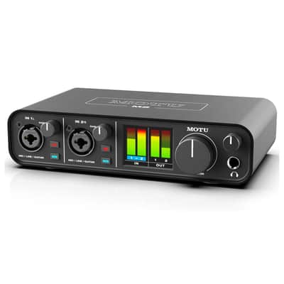 MOTU M2 Desktop 2x2 USB-C Audio Interface Bundle with 2 Pack H&A AC50 Cardioid Dynamic Microphone, 2x Professional Monitor Headphones, 2x Broadcast Arm, 2x XLR M to XLR F Mic Cable 15-Foot image 2