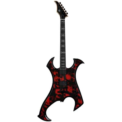 Wylde Audio Berzerker Raw Top Electric Guitar, Blood Skulls image 3