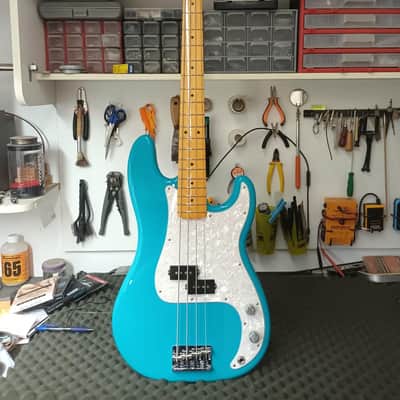 Fender American Professional II Precision Bass V with Maple Fretboard - Miami Blue image 1