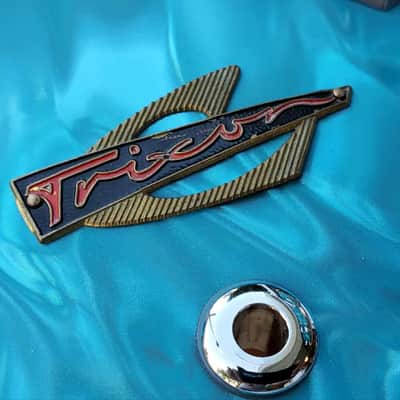 Trixon Luxus 3pc Drum Set 1960’s  - Aquamarine Satin Flame image 16
