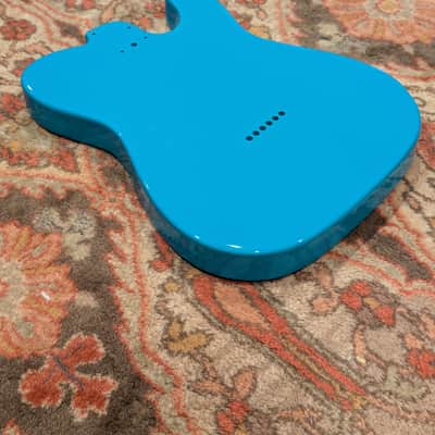 Left handed Fender American Professional ii Telecaster body with mod shop roasted maple neck 2023 electric guitar husk - Miami blue image 7