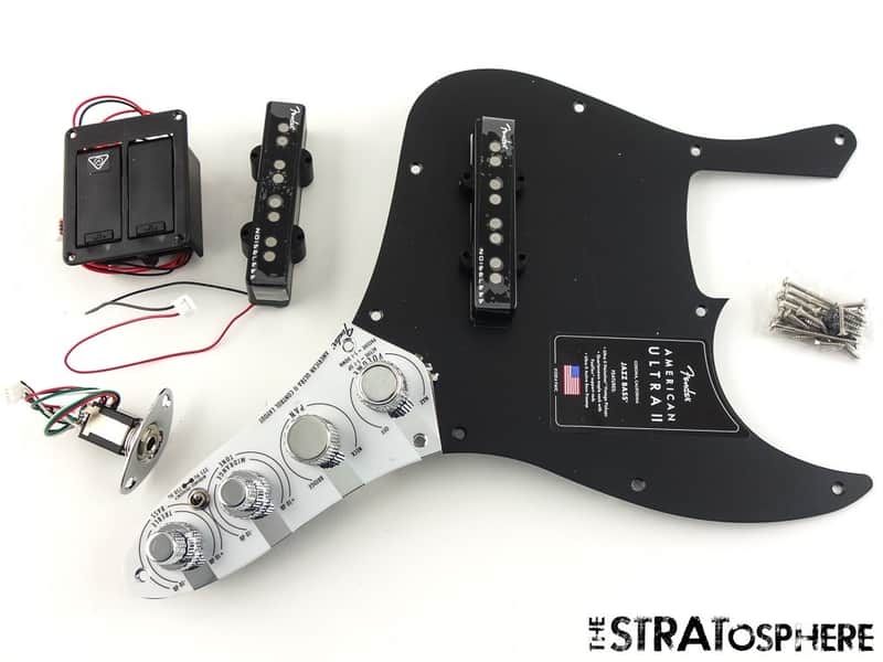 USA Fender Ultra II Jazz Bass LOADED PICKGUARD Active Noiseless Black Anodized image 1