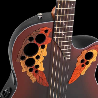 Ovation CE44 Celebrity Series Elite Mid-Depth Acoustic-Electric Guitar Reverse Red Burst image 9