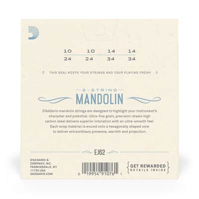 D'Addario EJ62 80/20 Bronze Mandolin Strings, Light, 10-34 image 3