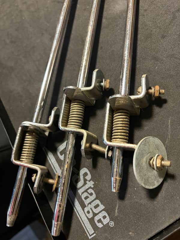 Ludwig Vintage “Clipper” floor tom legs + brackets  1973 - Chrome image 1