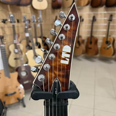 ESP LTD KS-7 QM ET DBSB, EverTune Ken Susi, Dark Brown Sunburst image 7