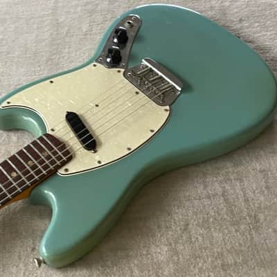 1966 USA Fender Musicmaster II Daphne Blue ES Stamped + OHSC Silver Case Beauty image 9