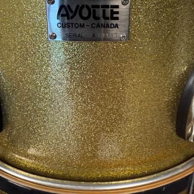 Ayotte (Ray Era) Wood Hoop 5 piece 90s - Gold sparkle image 4
