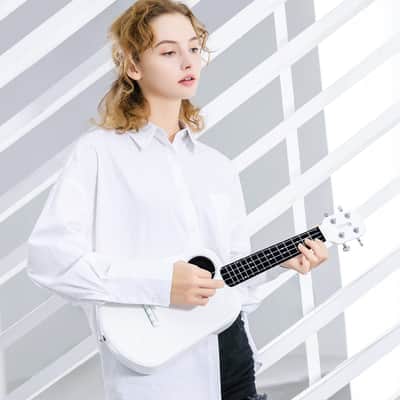 PopuMusic Populele 2 Smart Concert Ukulele - 23" Carbon Fiber with 72 LED Lights, Free Online Lessons & Song Library, Auto-Tuner, Includes Gig Bag, Strap, Nylon Strings & Picks for Family Fun,Travel & Gifts image 4