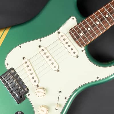 2012 Fender Custom Shop Custom Deluxe Stratocaster - Sherwood Green with Gold Racing Stripes | COA OHSC image 22