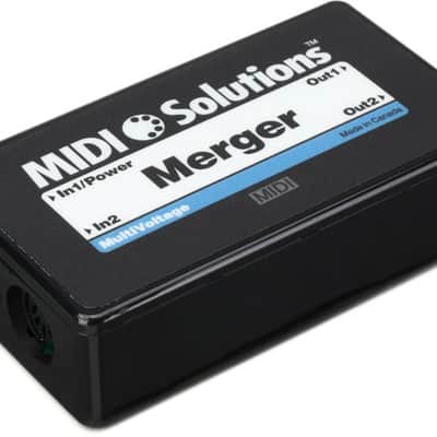MIDI Solutions MultiVoltage Merger 2-in 2-out MIDI Merge Box image 2