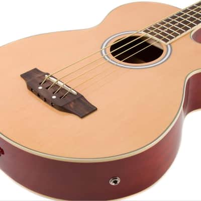 Oscar Schmidt OB100N Venetian Cutaway Spruce Top 4-String Acoustic-Electric Bass Guitar w/Gig Bag image 3