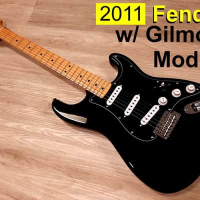 2011 Fender Stratocaster Black Strat Stratocaster w/ Gilmour MOD Maple neck & NEW Hardshell Case image 3