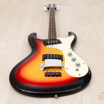 2000s Mosrite USA Mark I 1964 Custom Ventures Model Bass Sunburst w/ Vintage Case, Fillmore Japan image 11