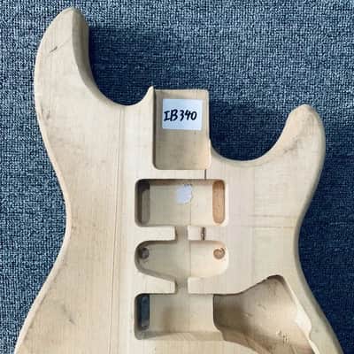 Strat Style Electric Guitar Body in Black, Solid Basswood image 2
