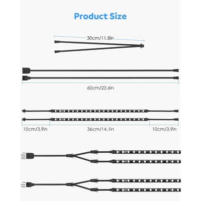 Pc Addressable Rgb Led Strip Lights Magnetic Led Light Strip For Pc Case Diy Lighting 5V 3-Pin Argb Headers 14In 2Pcs 42 Leds Compatible With Asus Aura Gigabyte Fusion Msi Mystic Motherboard image 6