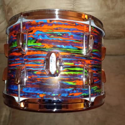 Ludwig 9X13 TOM LATE 70'S EARLY 80'S - PSYCHEDELIC RED WRAP image 6