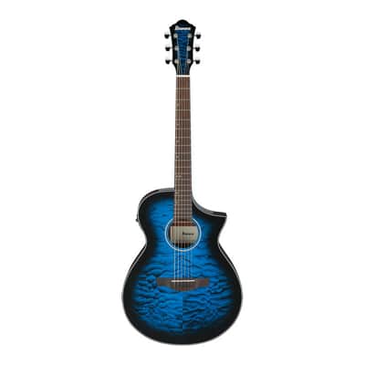 Ibanez AEWC16QA-TLH  - Transparent Blue Sunburst High Gloss image 1
