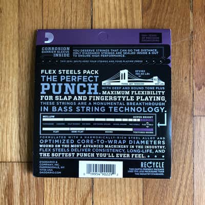 D'Addario EFX165 FlexSteels Long Scale Bass Guitar Strings, Custom Light Gauge image 2