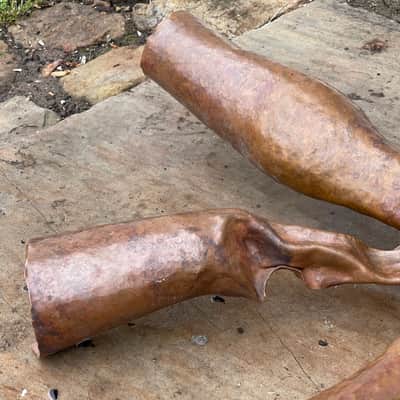 3 Custom Hammered Raw Copper Cowbells 14"-16" FX Chimes image 11