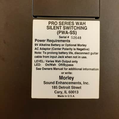 Morley PRO SERIES WAH SILENT SWITCHING (PWA-SS) Metà anni '90 - Nero image 5