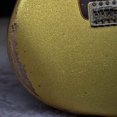 American Fender Jazzmaster Relic  Custom  Nitro Gold Sparkle G&G Case image 5
