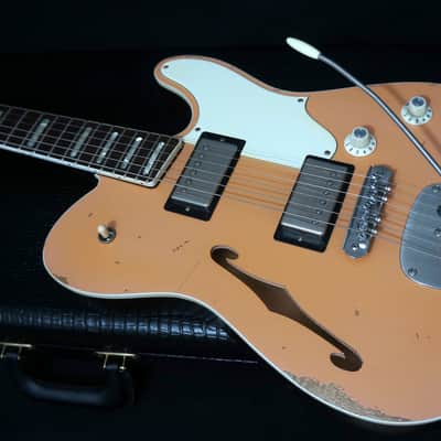 2023 Castedosa Guitars Marianna Semi-Hollow Tele in Aged Shell Pink - Carlos Lopez image 6