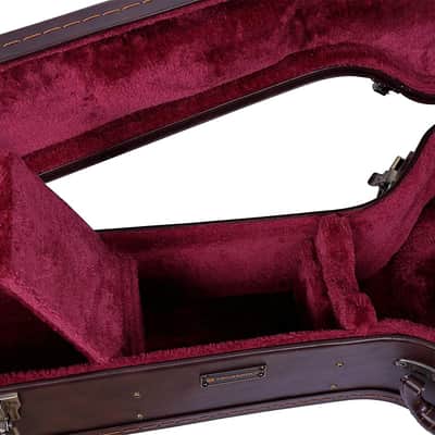 Crossrock Hard-Shell Wooden Case-Fits Super Jumbo Fret Acoustic Guitars-Stainless Steel Latches, Sponge Lining, Metal Feet, Storage Space-Vintage Brown image 4