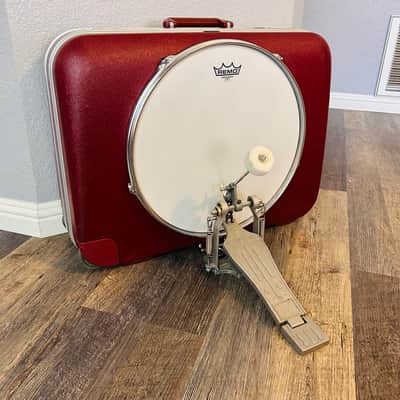 “MAROON TYPHOON” busker style suitcase drum by Vintage Suitcase Kick Drums image 2