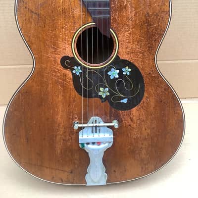 Unknown Vintage antique acoustic guitar solid wood image 1