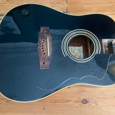 Eko E 20 Ranger VI 1970s Acoustic Guitar Body Good Condition Black image 1