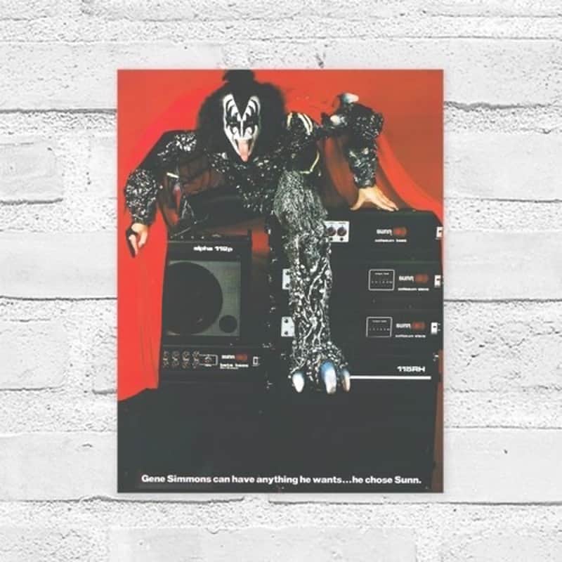 Sunn “Gene Simmons Chooses Sunn” Poster - 8.5 x 11 Inches - Digitally Restored Vintage Ad image 1