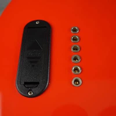 Marine Rider Travel Electric Guitar w/ Built-In Speaker – Compact Practice Guitar – Red image 20