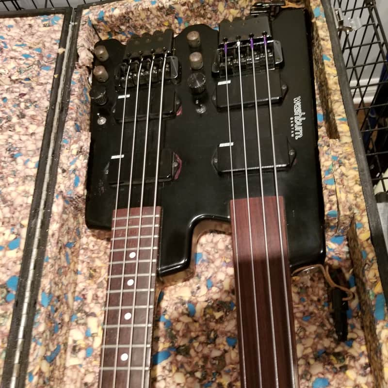 Washburn Bantam Double Neck Headless Fretted / Fretless Bass | Reverb