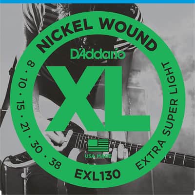 D'Addario 08-38 Extra Super Light, XL Nickel Electric Guitar Strings image 1