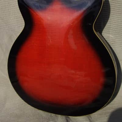66 EKO Semiacoustic Model 360/2V Florentine THIN -LINE Double Cutaway Sunburst, Vibrola, EX+ image 3