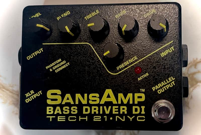Tech 21 Sansamp Bass Driver DI 1990's - Black&Yellow | Reverb
