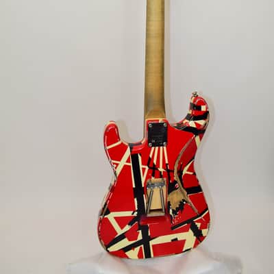 2020 EVH Striped Series Frankenstein Frankie Electric Guitar, Maple Fingerboard, Red with Black Stripes Relic w/ Case image 22