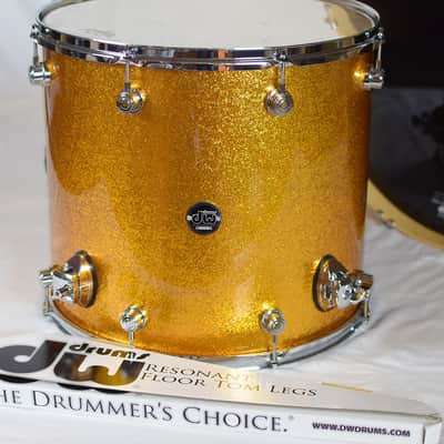 DW RAMMSTEIN Performance FP Gold Sparkle Shell Kit 3-piece image 5