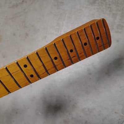 Flame Roasted Maple Strat Neck fits fender Stratocaster body 22 frets Modern image 5