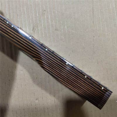 Zebra Wood Strat Style Guitar Neck with Machine Heads Pegs image 6