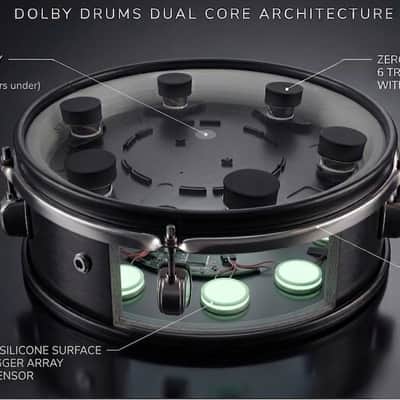 Dolby 12” Dual Core Red Fade Electronic SNARE 6 Trigger for Roland Alesis Drum image 3