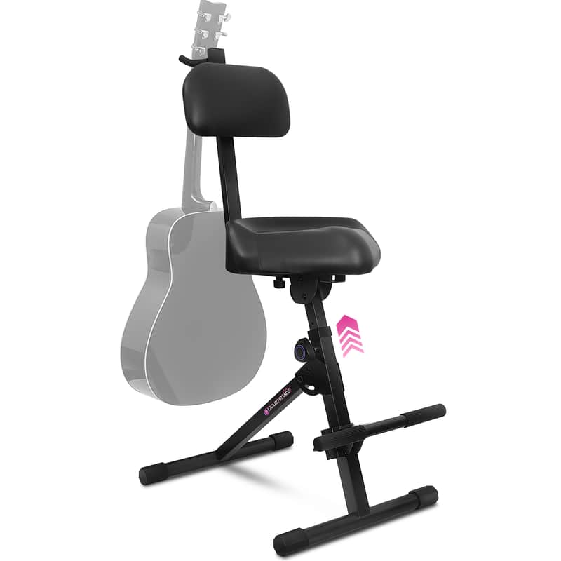 Liquid Stands Guitar Stool, Adjustable Piano Stool - Professional Musician Drum Throne with Backrest - Guitar Seat Drum Seat, Musician Stool image 1