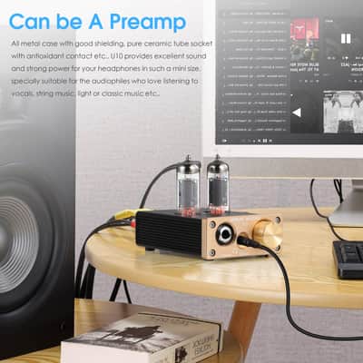 Douk Audio U10 HiFi Valve Stereo Tube Preamp/amplifier 6.35mm/3.5mm 6A2 + Free shipping image 5