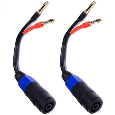 Banana Plug to Female Speakon Speaker Adapter Cable 12AWG - 2 Pack (4mm Banana) image 1