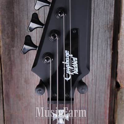 Epiphone Nikki Sixx Blackbird 4 String Bass Electric Guitar w Opti Grab Device image 9